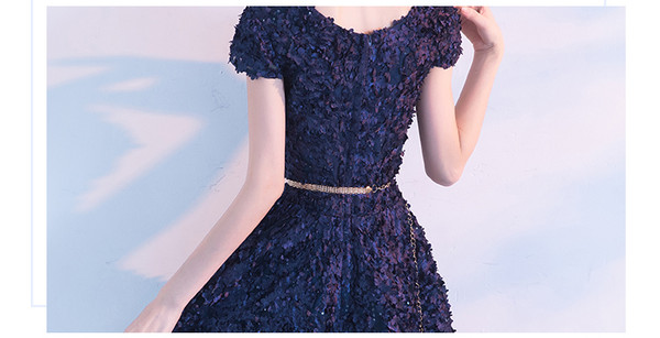 2017 New Arrival A-line Short Navy Blue Homecoming Dresses