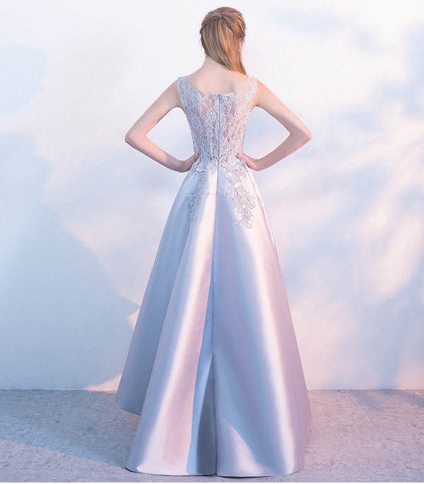 Elegant O-neck Sleeveless 2017 New High Low Evening Dress