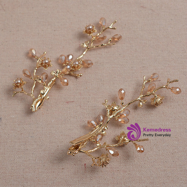 Korea bead hairgrips hair ornaments female tiara 2 pieces/lot South