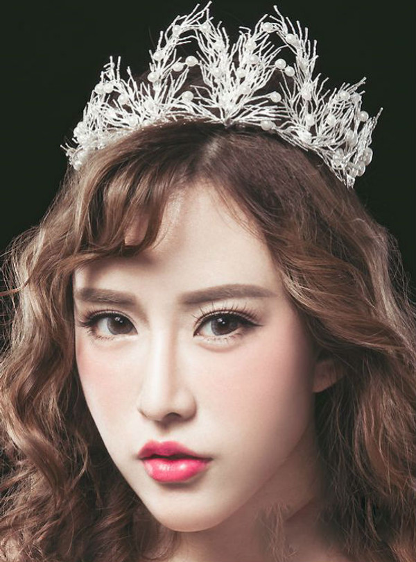 Hair jewelry exaggerated corolla tiara imitation Flaming Mountains bride