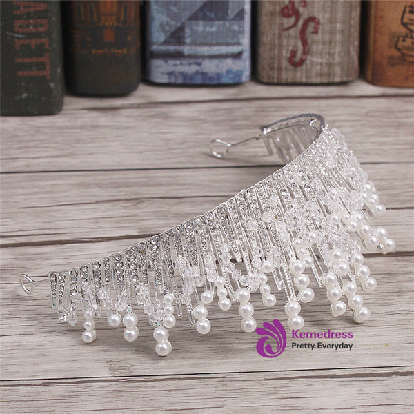 wedding dress hair accessories jewelry crystal alloy pearl Tiara