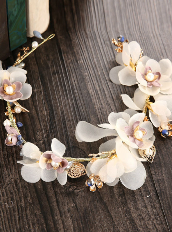 wedding bride headdress flower hairband flower bendable crown