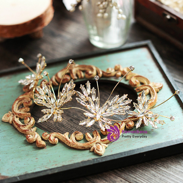 Crystal clip elegant temperament wedding hair clip 2017 New Butterfly