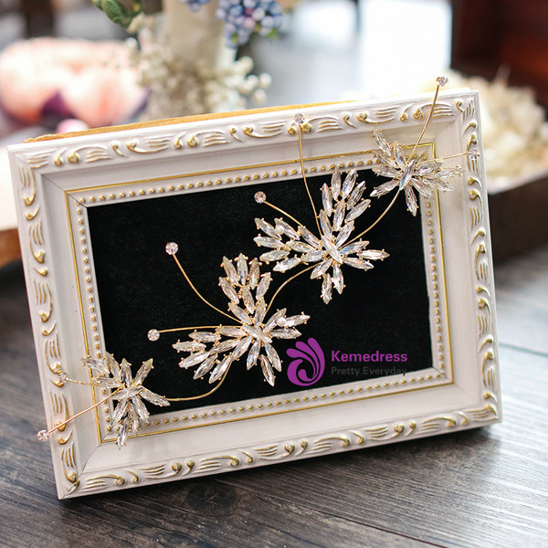 Crystal clip elegant temperament wedding hair clip 2017 New Butterfly