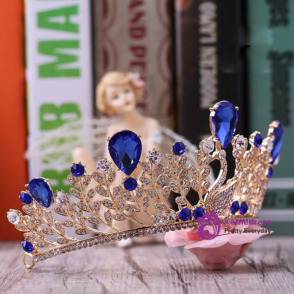 Blue Phoenix studio with female headdress crown crown princess crown bride jewelry alloy