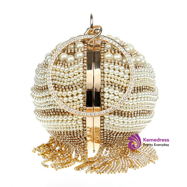 Crystal Beading Evening Bags Tassel Rhinestones Small Day Clutch