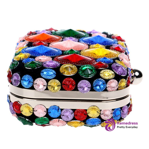 Acrylic Beaded Women Evening Bags With Chain Shoulder Small Purse