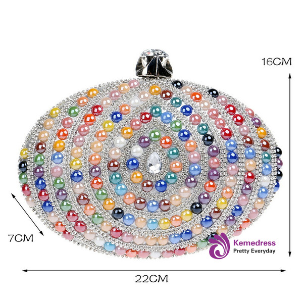 Ceramics Candy Color Women Evening Bags Egg Design Chain Shoulder