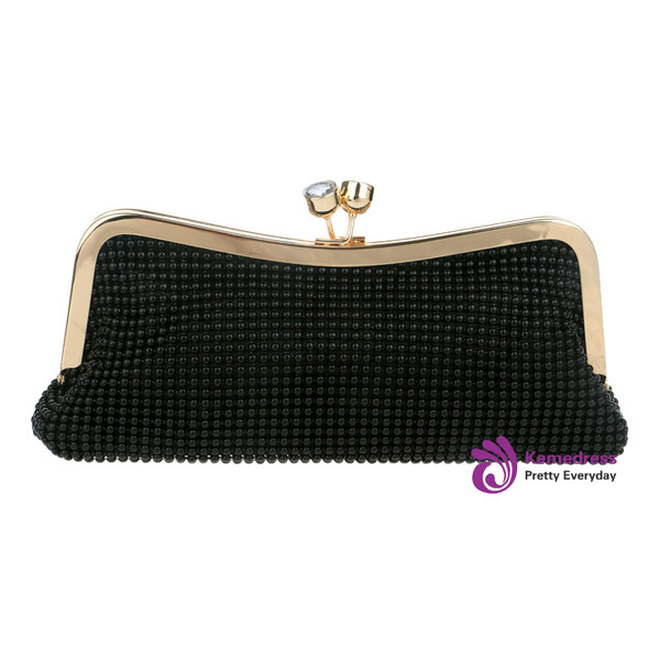Women Clutch Bags Beaded Evening Bags Pearl Diamonds Golden Handbags