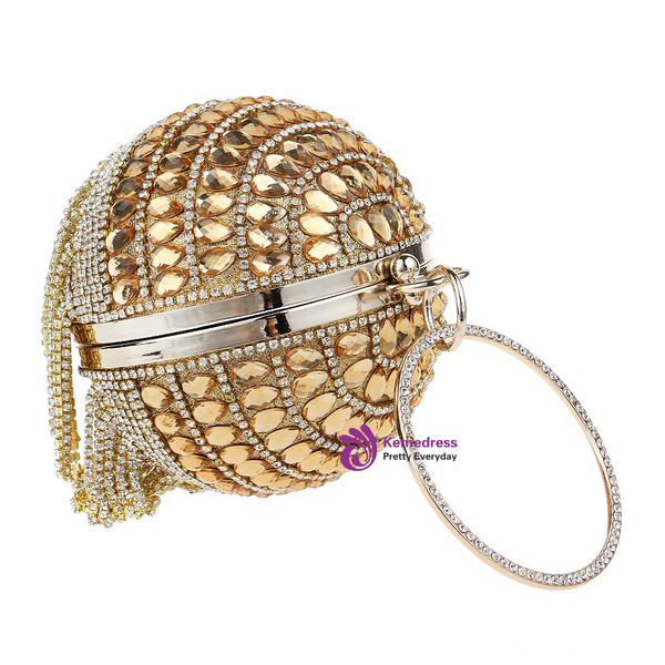 Women Clutch Tassel Rhinestones Lady Evening Bags Acrylic Beaded