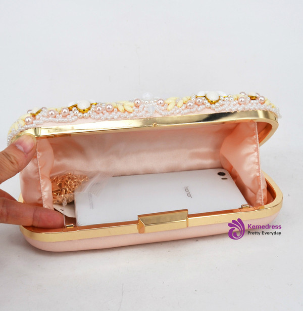 Evening Bag Pink Pearl Clutch Bag pochette soiree female bag Wholesale