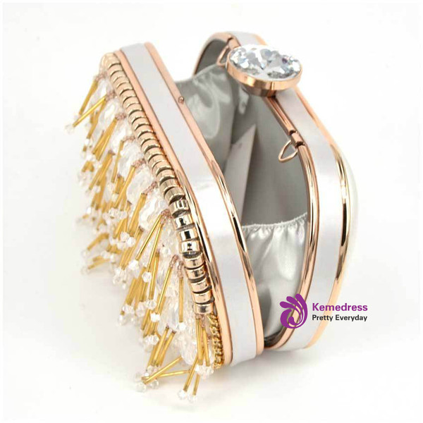 Luxury Beading women evening bags pearl beaded wedding handbags clutch