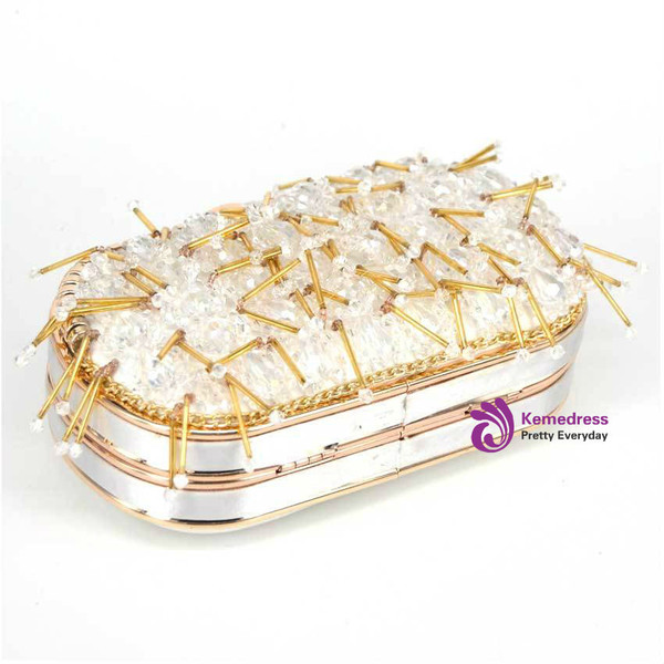 Luxury Beading women evening bags pearl beaded wedding handbags clutch