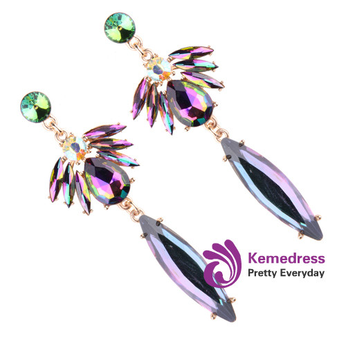 Long Earrings Multicolored Luxury Crystal Dangle