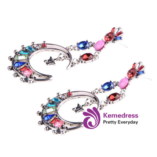Special Design Multicolored Moon Stars Pendant Charm