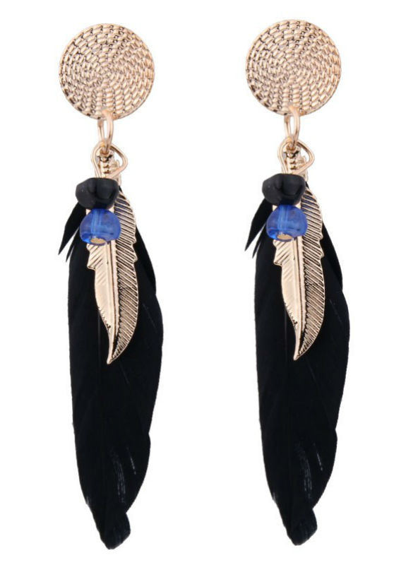 Best lady Fashion Statement Jewelry Leaves Wings Charm Drop Earrings