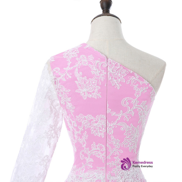 Pink 2017 Homecoming Dresses A-line One-shoulder Short Mini