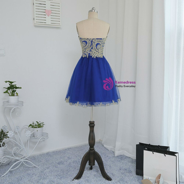 Royal Blue 2017 Homecoming Dresses A-line Sweetheart Short