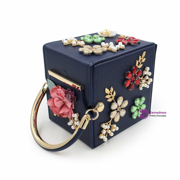 Flower Clutches Purse Women Wedding Purses Pearl Party Bag