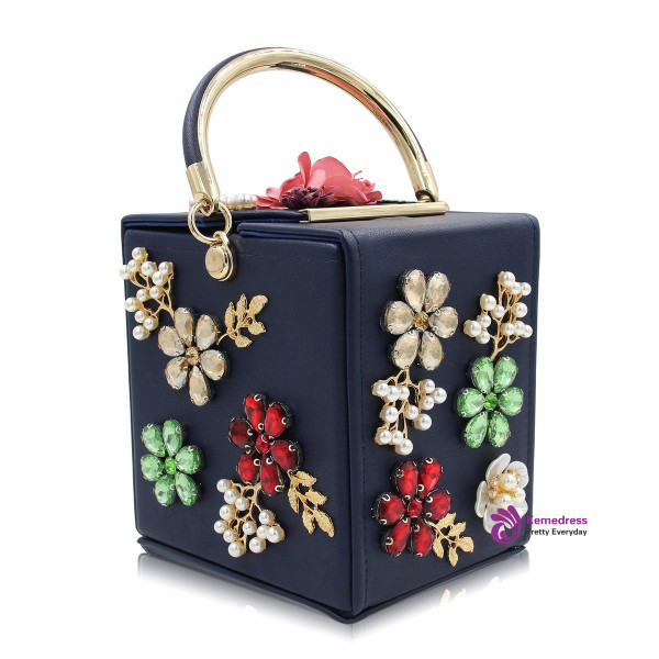 Flower Clutches Purse Women Wedding Purses Pearl Party Bag