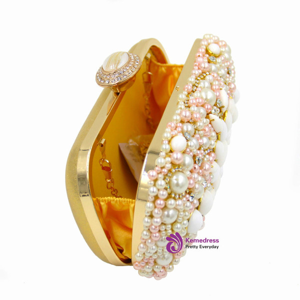 Women Wedding Clutch Bags Laides Beaded White Clutches Purses