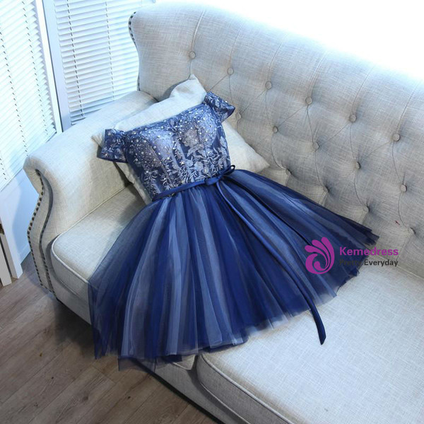 Off-the-shoulder Short/Mini Prom Dress Juniors Homecoming Dresses