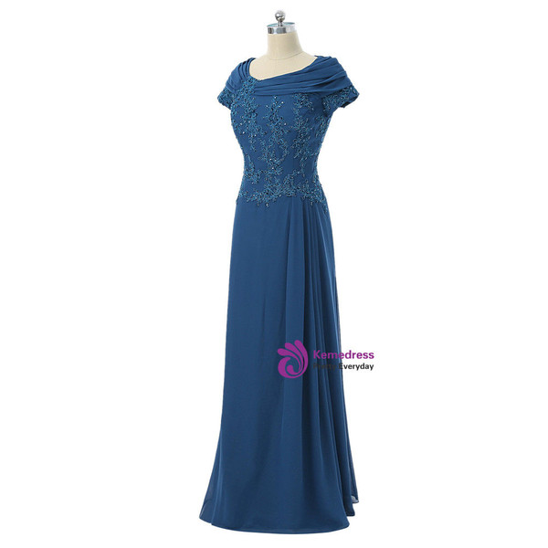A-line Cap Sleeves Royal Blue 2017 Mother Of The Bride Dresses