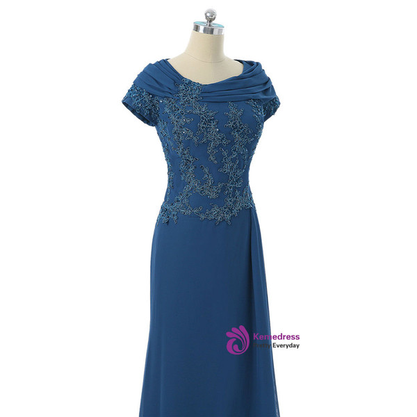 A-line Cap Sleeves Royal Blue 2017 Mother Of The Bride Dresses