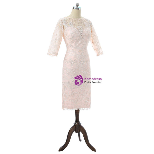 Lace Pearls Groom Formal Short Mother Dresses For Wedding