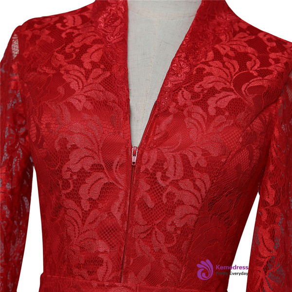 Red 2017 Mother Of The Bride Dresses Sheath V-neck 3/4 Sleeves