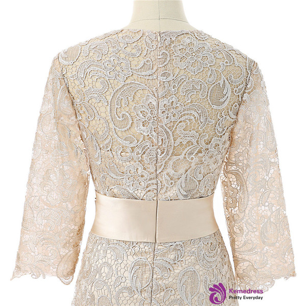 Champagne 2017 Mother Of The Bride Dresses Sheath Knee Length