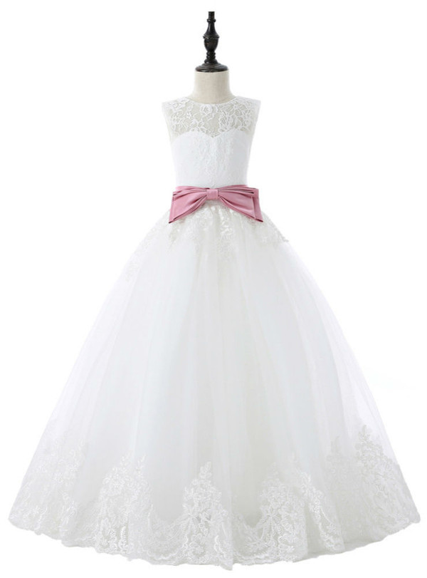 2017 Flower Girl Dresses For Weddings Ball Gown Tulle Appliques