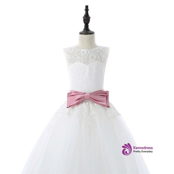 2017 Flower Girl Dresses For Weddings Ball Gown Tulle Appliques