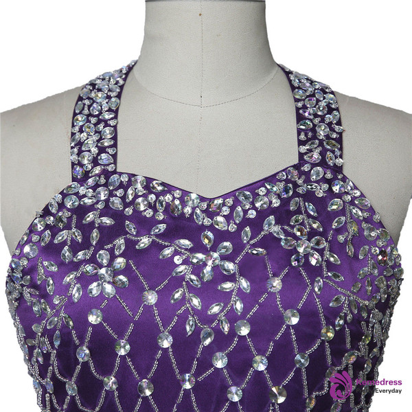 Halter Organza Purple 2017 Girls Pageant Dresses For Weddings Ball Gown