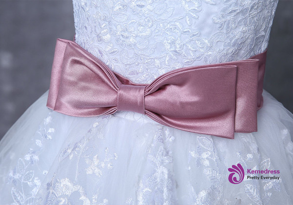 White 2017 Flower Girl Dresses For Weddings Ball Gown Cap Sleeves