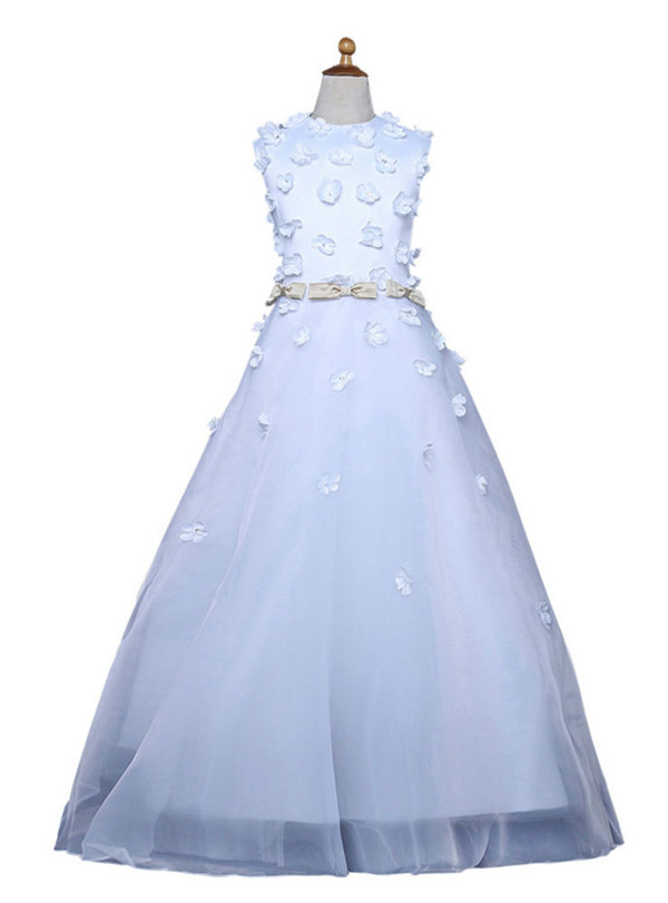 Ball Gown Cap Sleeves White 2017 Flower Girl Dresses For Weddings