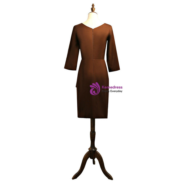 2017 Mother Of The Bride Dresses Sheath 3/4 Sleeves Knee Length