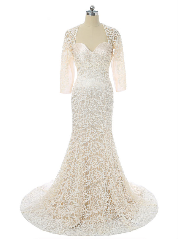 Champagne 2017 Mother Of The Bride Dresses Mermaid Long Sleeves