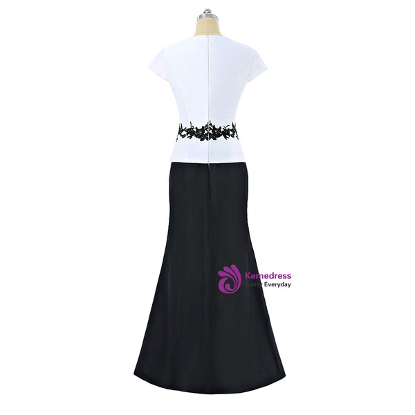 Mermaid Satin Lace With Jacket  Black White 2017 Mother Of The Bride Dresses