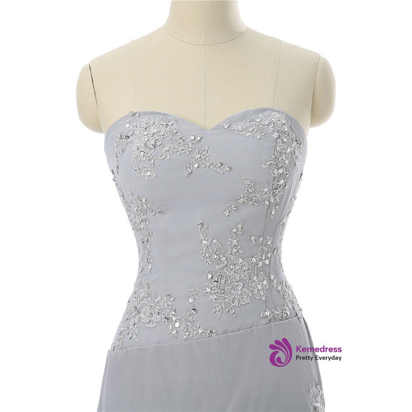 Silver 2017 Mother Of The Bride Dresses Sheath Chiffon Lace