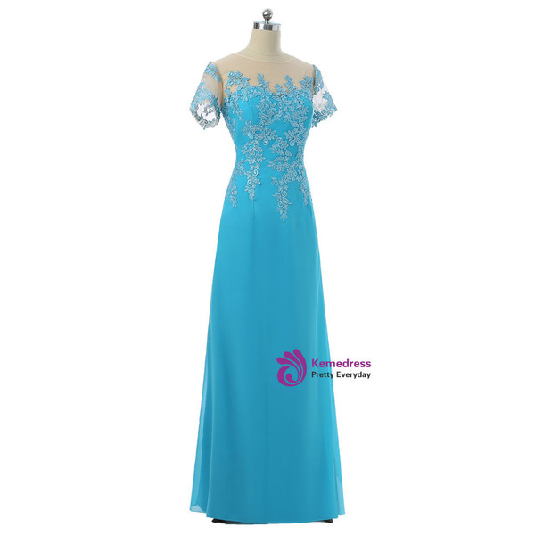 2017 Mother Of The Bride Dresses A-line Short Sleeves Chiffon Lace