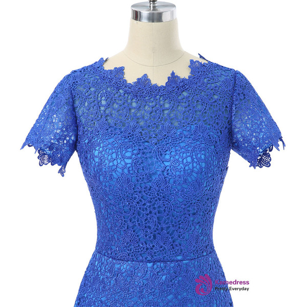 Royal Blue 2017 Mother Of The Bride Dresses Sheath Cap Sleeves