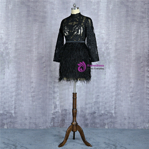 Black 2017 Formal Celebrity Dresses Sheath Long Sleeves