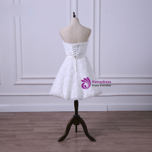 Hot Sale Short Wedding Reception Dresses Cheap White/Ivory Bridal Gown