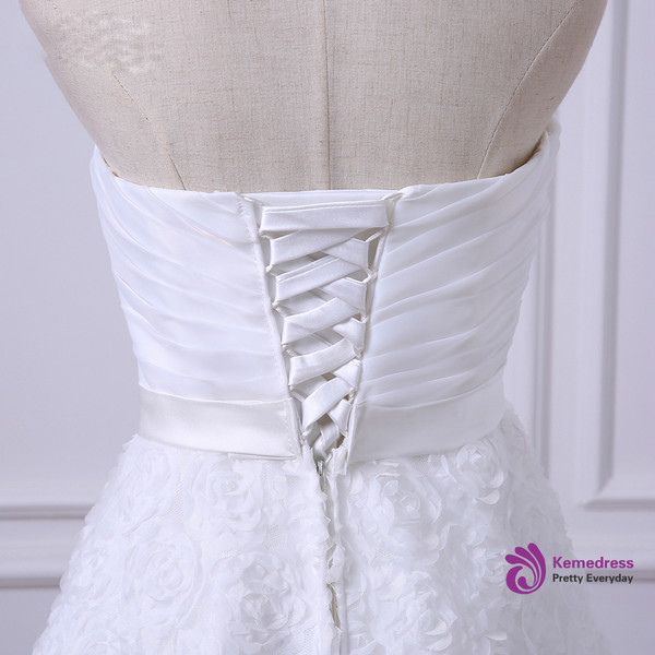 Hot Sale Short Wedding Reception Dresses Cheap White/Ivory Bridal Gown