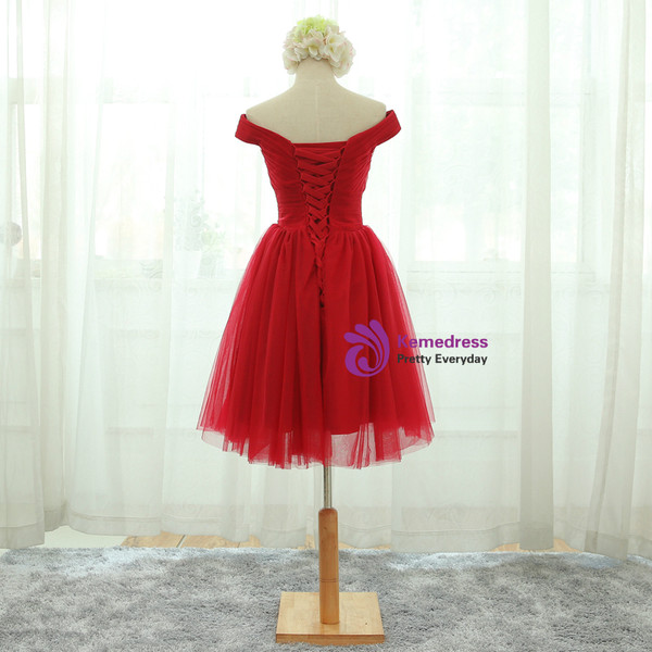 Lace-up Homecoming Dresses Red Party Dresses Short Prom Dresses