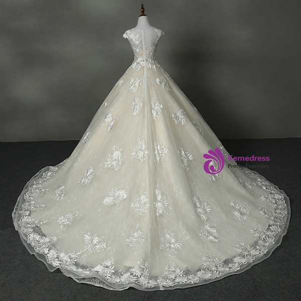 2017 Advanced Sexy A-line Wedding Dress Scoop Neck Tulle