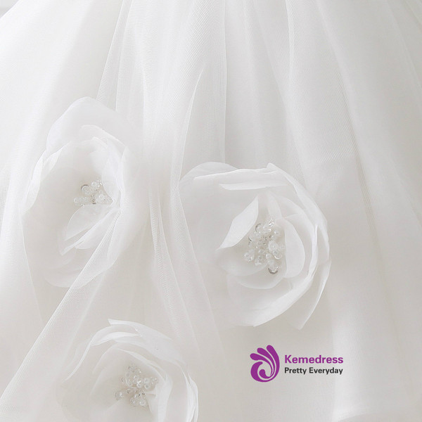 Luxury Ball Gown White Organza Flower Girl Dresses