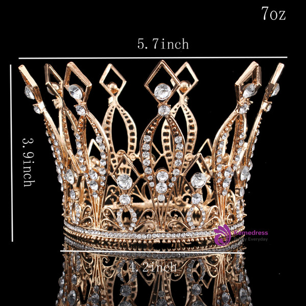 Royal Wedding Tiara Bridal Pageant Beauty Contest Rhinestone Tiara Rose gold color