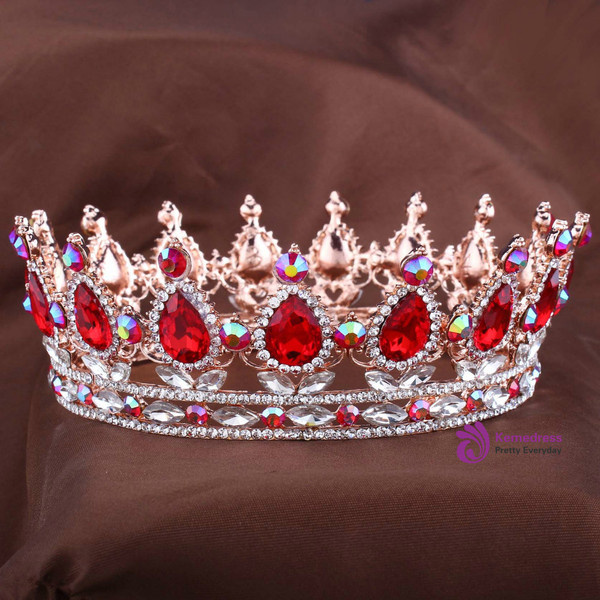 Hot European Designs royal king queen crown rhinestone tiara head jewelry